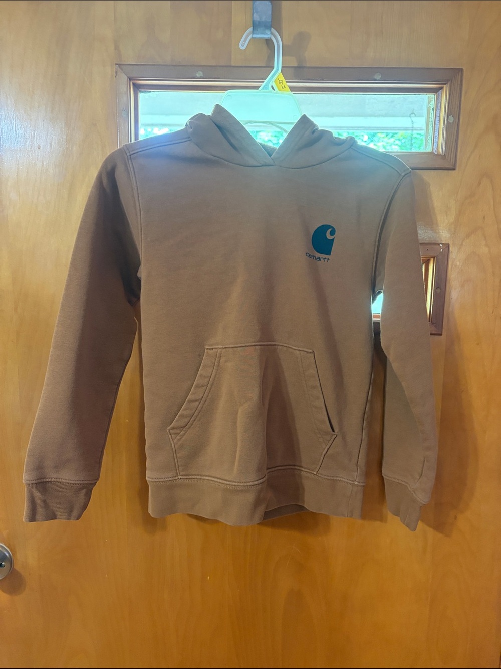 Carhartt Boys Brown Crewneck Hoodie with Small Logo size Small